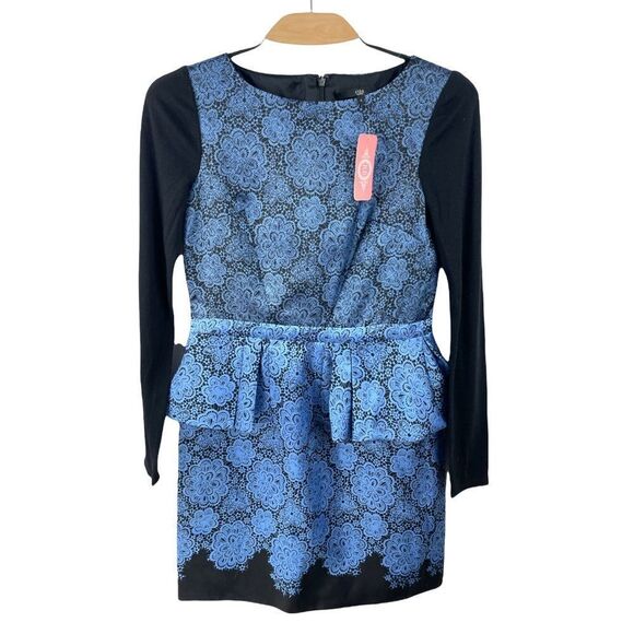 Tibi Natalia Peplum Floral Print Long Sleeved Dress Size 4 - Picture 2 of 7